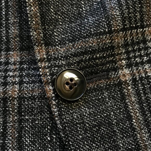 Sartoria Loro Piana Sport Coat Jacket Mens 54 R 44 Gray Plaid Wool Silk Lined - Picture 6 of 14